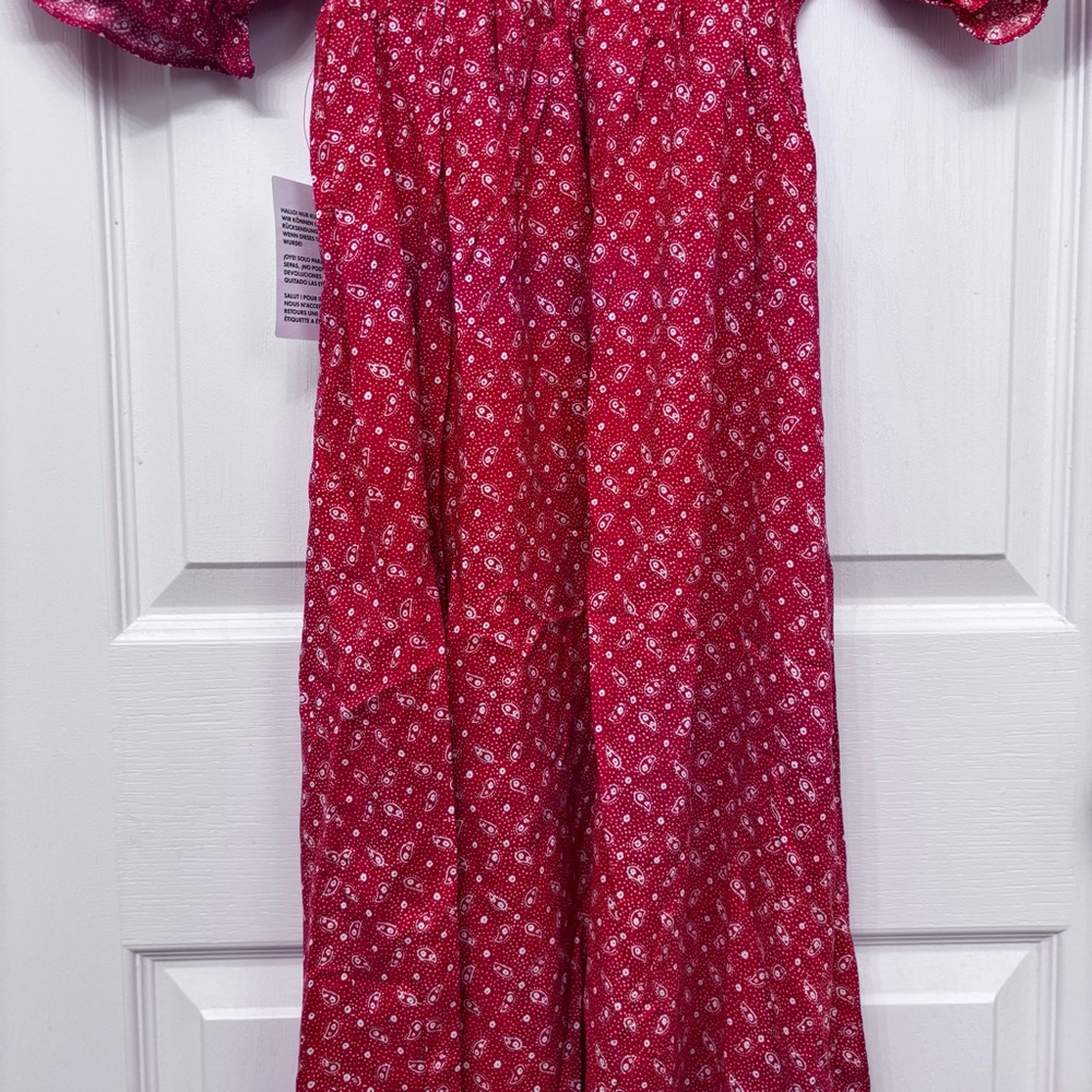 Red Floral Midi Dress | Miss Selfridge Petites US 4 - Picture 11 of 13
